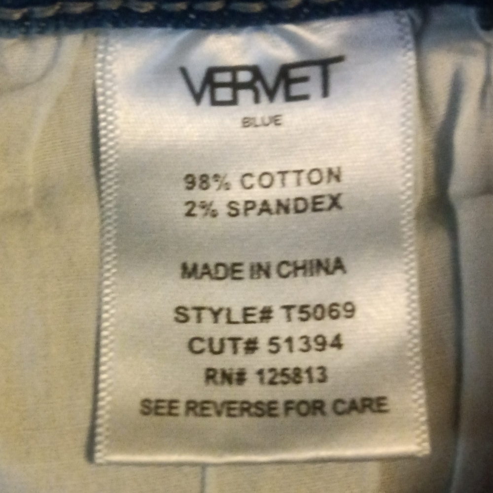 Vervet Blue Jeans High Rise Button Fly Skinny Size 28 - Picture 13 of 16